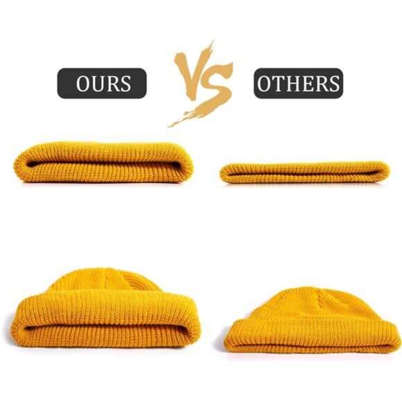 12 Pieces Trawler Beanie Hats Knit Cuff Beanie Roll-Up Edge Skull Cap Fisherman - Picture 4 of 7